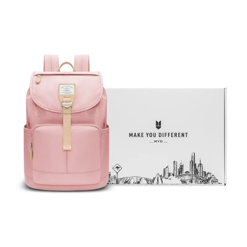 MYD Polyamide Backpack Medium Size Women's Ice Blue Mint, Honey Peach, Mocha, Grape-4