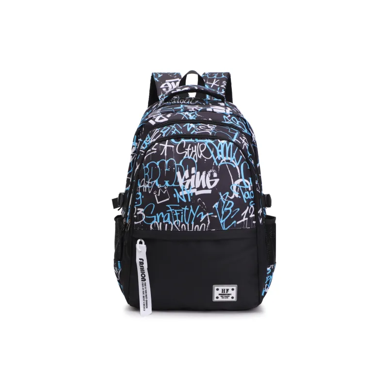KAKAXI Nylon Backpack Unisex Black/Coffee/Green/Blue-6