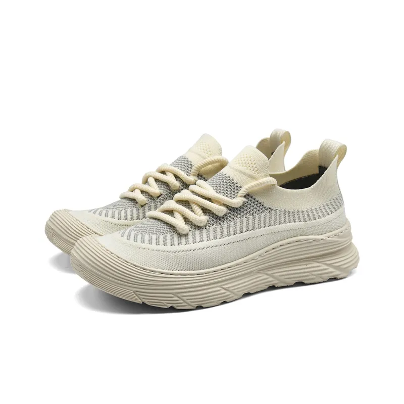 HLA Fashion Breathable Mesh Flyknit Comfortable Versatile Height Increasing Casual Shoes Men's-8