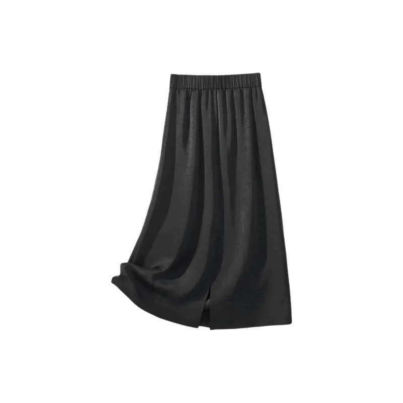 IHIMI Casual Long Skirt Women's Black-1
