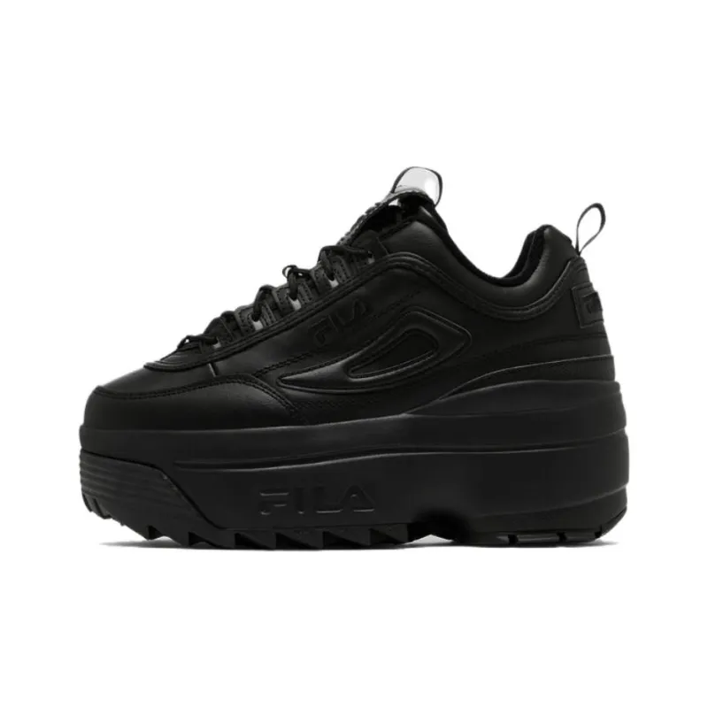 FILA Disruptor 2 Durable Breathable Low Top Casual Shoes Women's Black-0