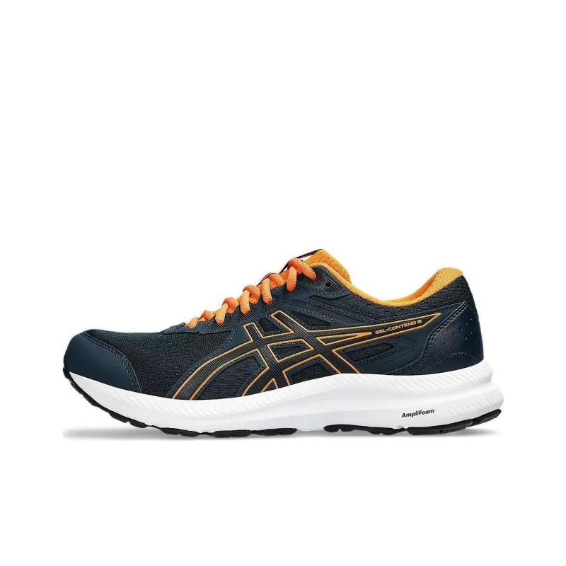 Asics Gel-Contend 8 Cushioning Wear-Resistant Low-Top Running Shoes Men's Blue Orange-0