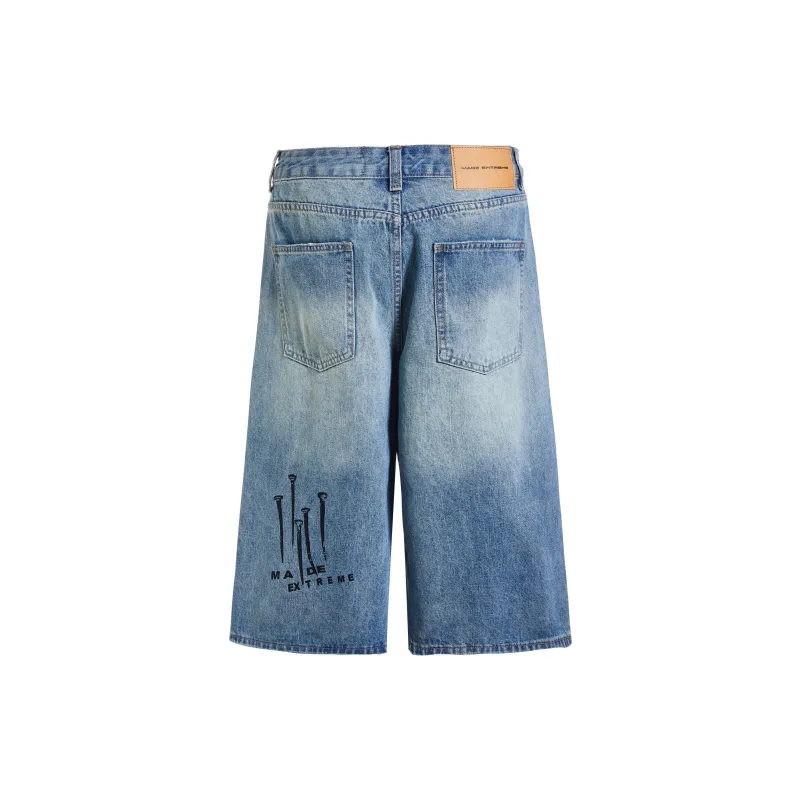MADE EXTREME Denim Shorts Unisex Blue-1
