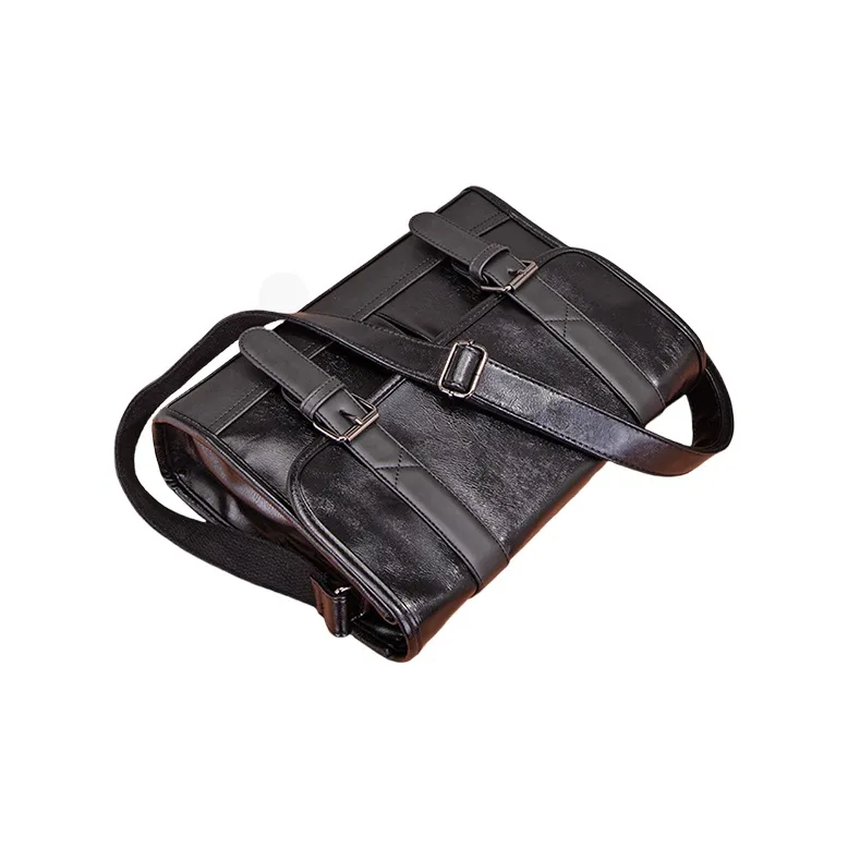 TTaG．baG PU Messenger Bag Shoulder Bag Crossbody Bag Men's Black-3