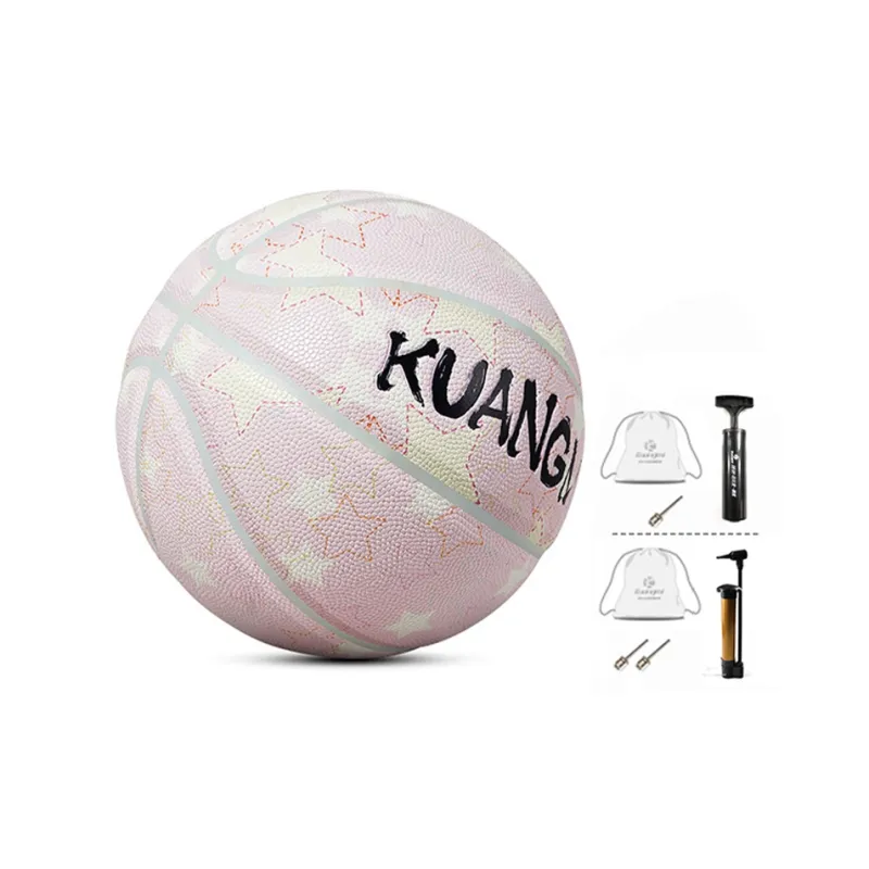 Kuangmi Couple Limited Collection PU Basketball Pink Size 7 Training Unisex-1