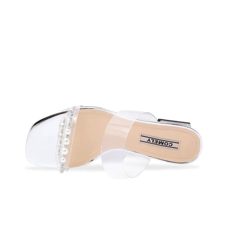 COMELY Slide Slippers Women's Silver/Champagne-3
