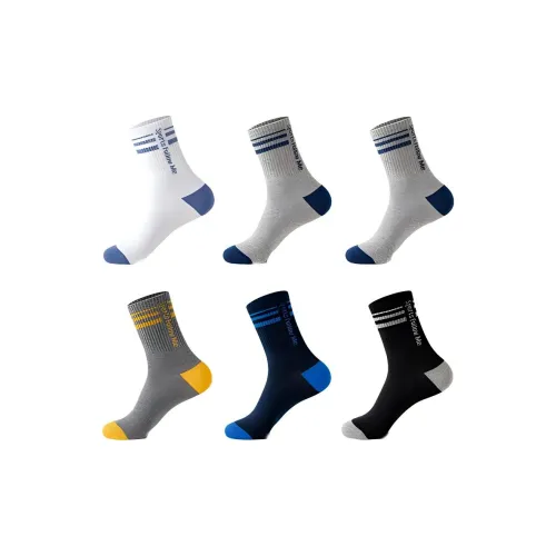 MIIOW Mid Calf Socks Men's 6 Pack