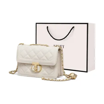 VINEY Cow Leather Small Square Bag Shoulder Bag, Crossbody Bag Regular Women's Milkshake White