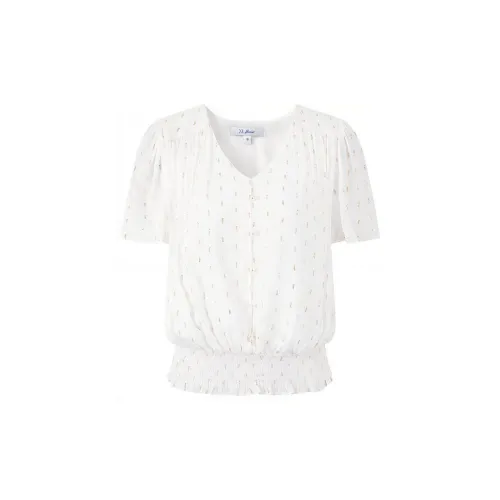 JZ. ANNAKRO Chiffon Shirts Women's Floral Off White