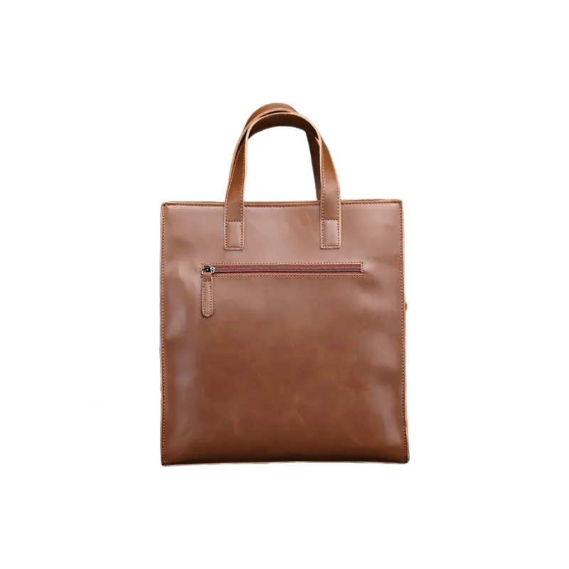 TTaG．baG PVC Leather Handbag Shoulder Bag Men's Brown/Gray-1