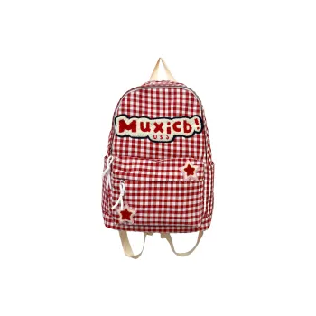 FAMAN Nylon Backpack Regular Women's Red And White Plaid/Black And White Plaid
