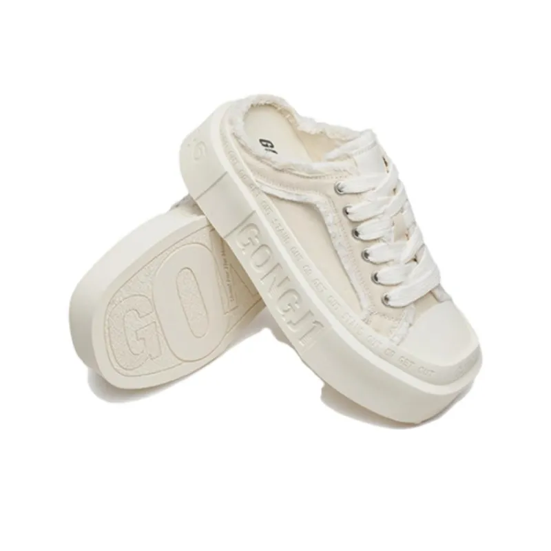 GONGJI Shared Miracle Anti Slip And Wear Resistant Breathable Low Top Casual Shoes Unisex White-3