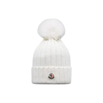 Moncler Merino Fine Wool Beanies Women's White