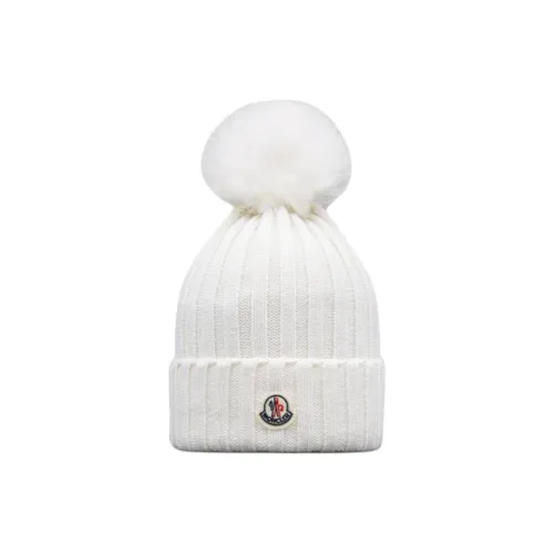 Moncler Merino Fine Wool Beanies Women's White