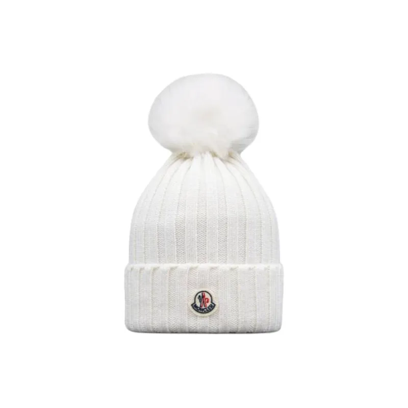 Moncler Merino Fine Wool Beanies Women's White-0