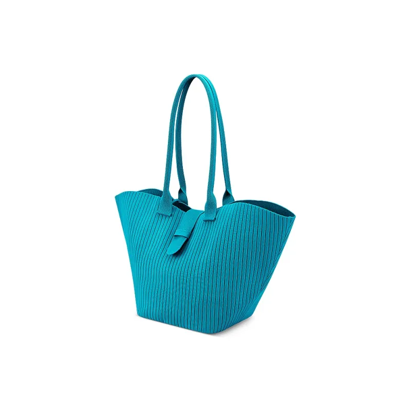JC DAMO Eco Friendly Yarn Tote Bag, Shopping Bag, One Shoulder Handbag, Extra Large Women's Pink/Orange/Blue-1