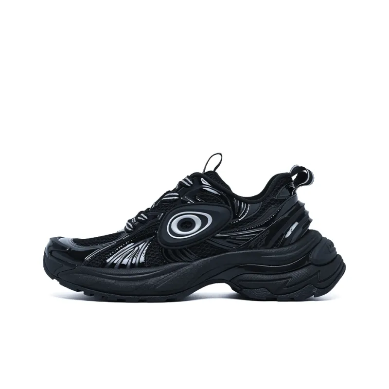 OLD ORDER Turbo GT Slip Resistant, Breathable, Height Increasing Low Top Chunky Sneakers Unisex Pure Black-0
