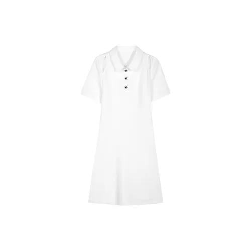 A02 Short-Sleeved Dresses Unisex White