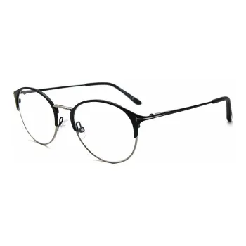 TOM FORD Metal Italy Version Plate Round Eyeglass Frames Unisex Black