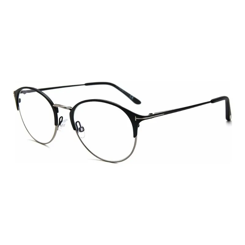 TOM FORD Metal Italy Version Plate Round Eyeglass Frames Unisex Black-0