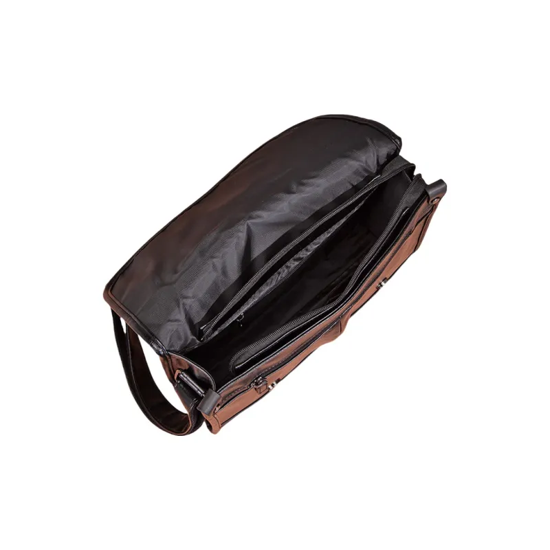 TTaG．baG PU Messenger Bag Shoulder Bag Crossbody Bag Men's Black-4