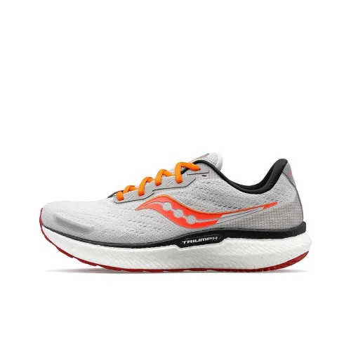 Saucony Triumph 19 Running Shoes Men Low-Top Gray/Orange/Black