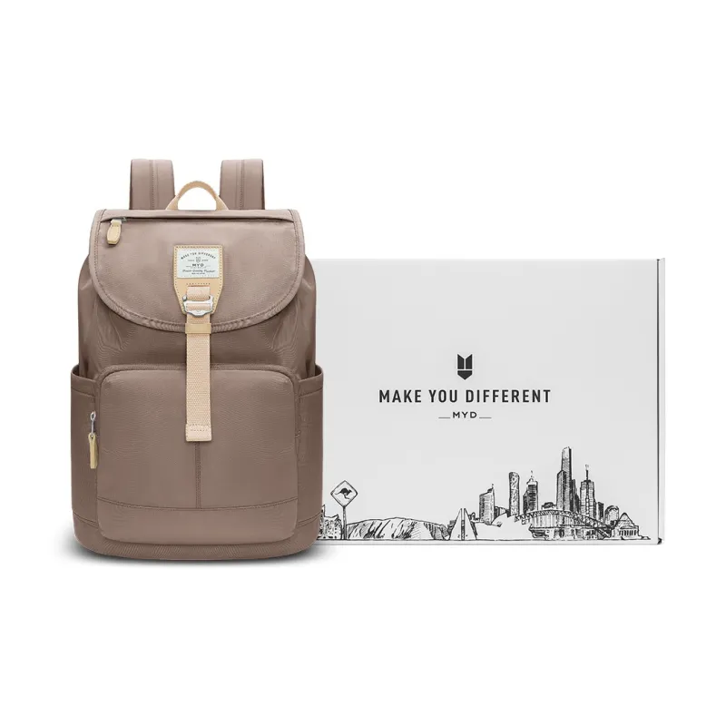 MYD Polyamide Backpack Medium Size Women's Ice Blue Mint, Honey Peach, Mocha, Grape-7