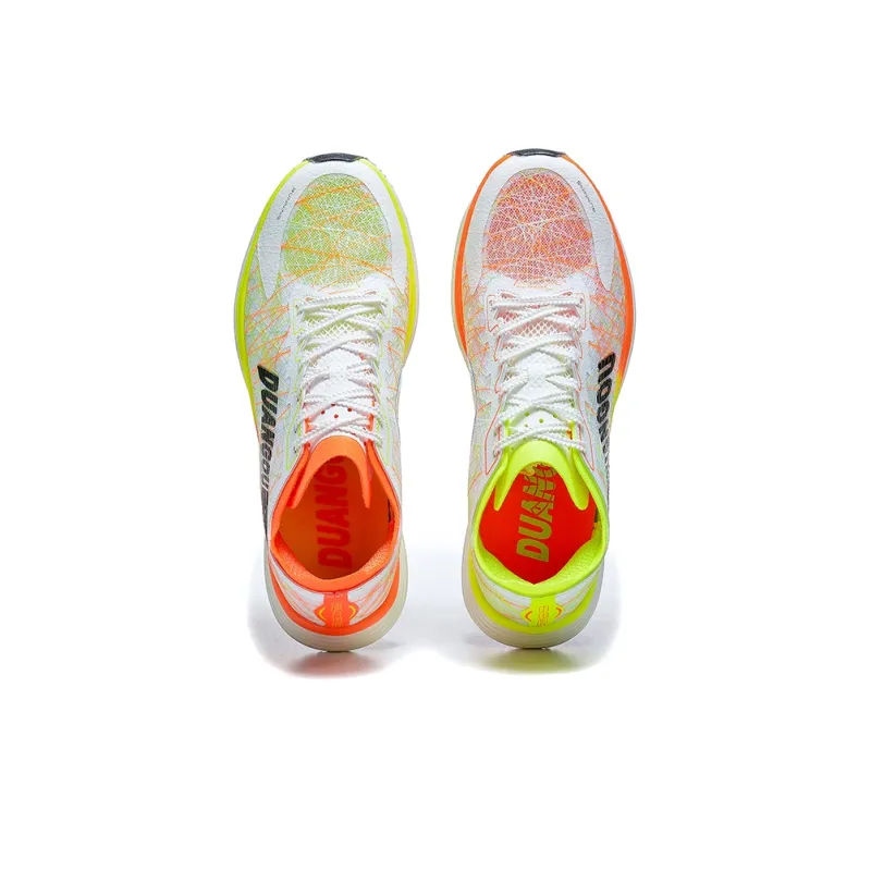 DUANGOU Cushioning Wear-Resistant Balance Low-Top Sports Running Shoes Unisex Orange Red Neon Green-4