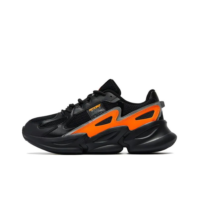 QIAODAN Low Top Running Shoes Men's Black Orange-0