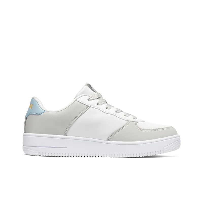 Erke Cushioning Wear Resistant Low Top Skateboard Shoes Men's White Dew Gray-1