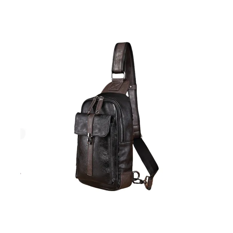 TTaG．baG PU Leather One Shoulder Handheld Crossbody Sling Bag Men's-2