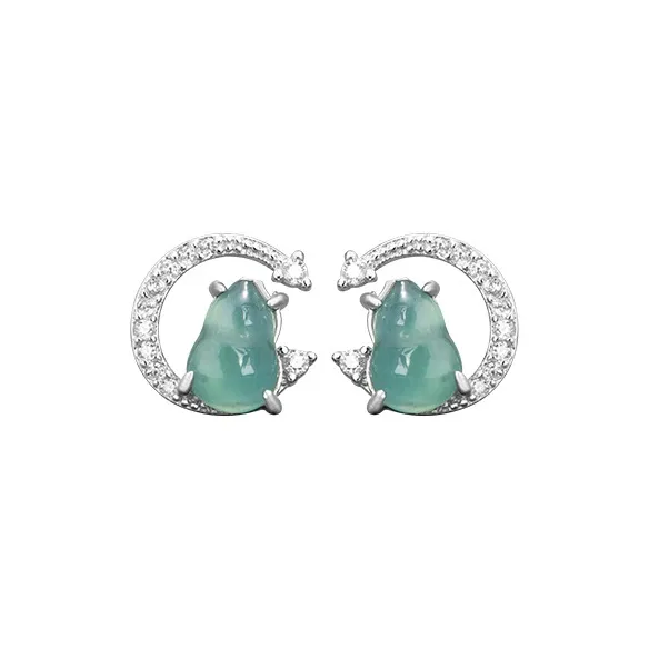 DAISY BEAUTY Glutinous Jade Stud Earrings Women's-0