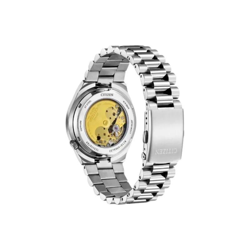 CITIZEN TSUYOSA Collection Mechanical Movement Stainless Steel Strap Watch Men's Watches Orange Watch Dial-1