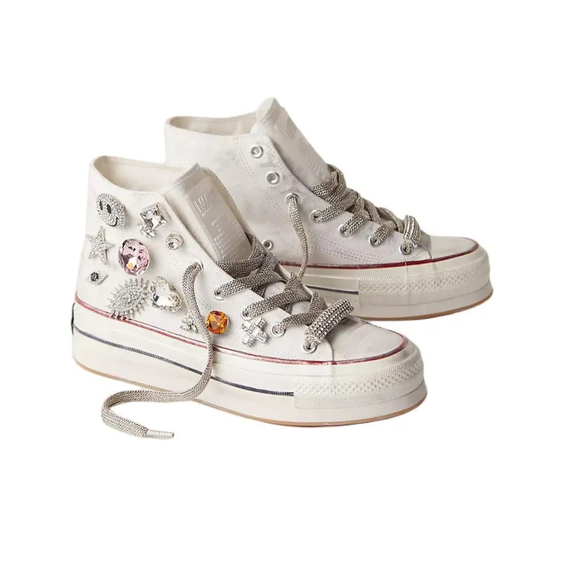 FREE PEOPLE Found Things High-Top Canvas Shoes Women's White-3