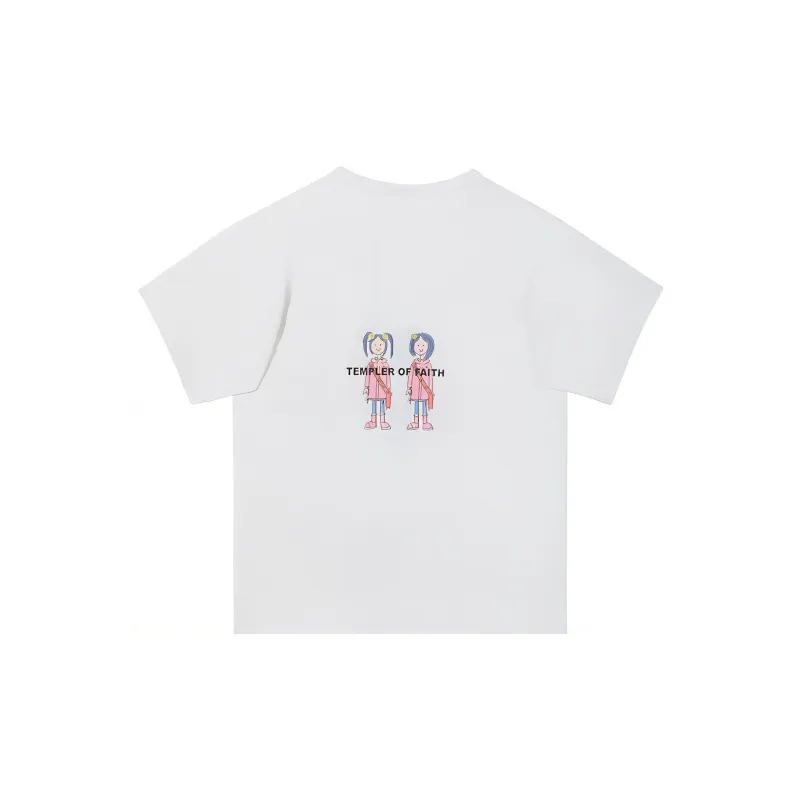 TEMPLER OF FAITH Drop Shoulder Sleeve T-Shirt Unisex White-1