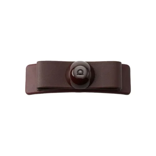 FERRAGAMO Calfskin, Brass, Plastic Hair Clips Women's Brown