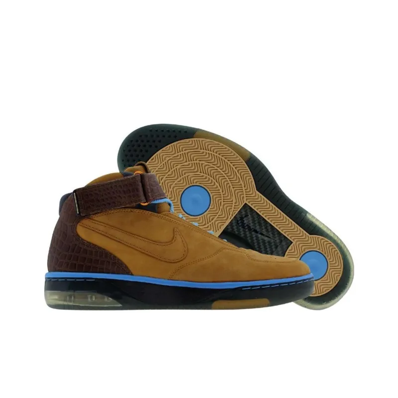 Nike Air Force 25 League Pack Anti Slip Wear Resistant Mid Top Vintage Basketball Shoes Men's Brownish yellow blue-3