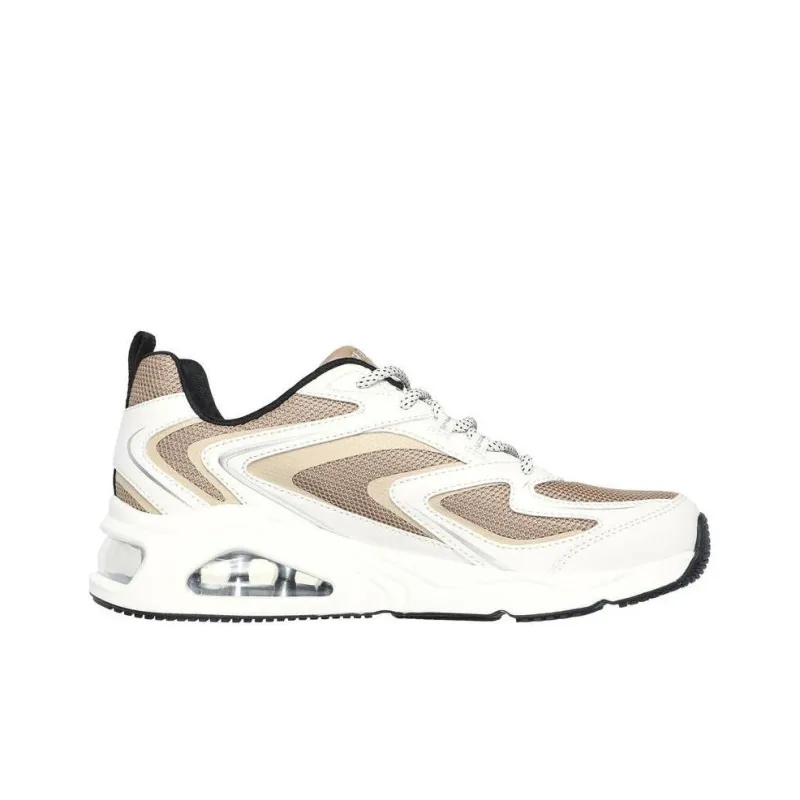 Skechers Street Breathable Low Top Casual Shoes Women's White Tan-1