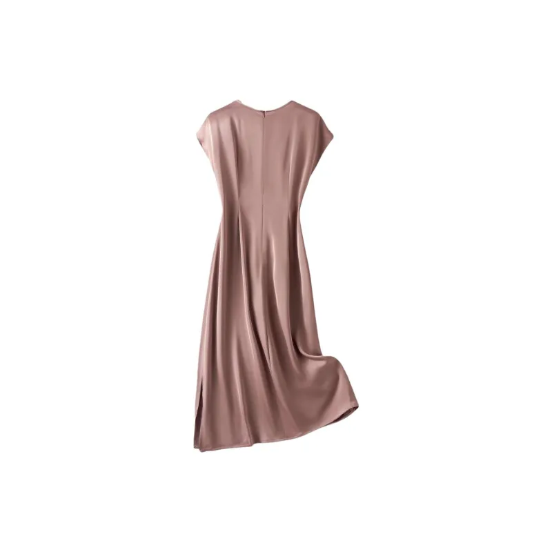 IHIMI Short Sleeved Dress Women's Gray Pink-1