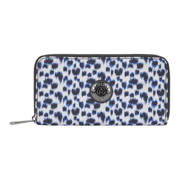Kipling Recycled Polyester Wallet Large Size Women's Curious Leopard Print