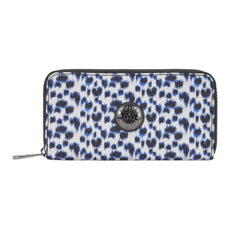 Kipling Recycled Polyester Wallet Large Size Women's Curious Leopard Print-0