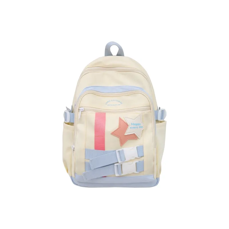 KAKAXI Nylon Backpack Women's Black/White/Purple/Yellow-3