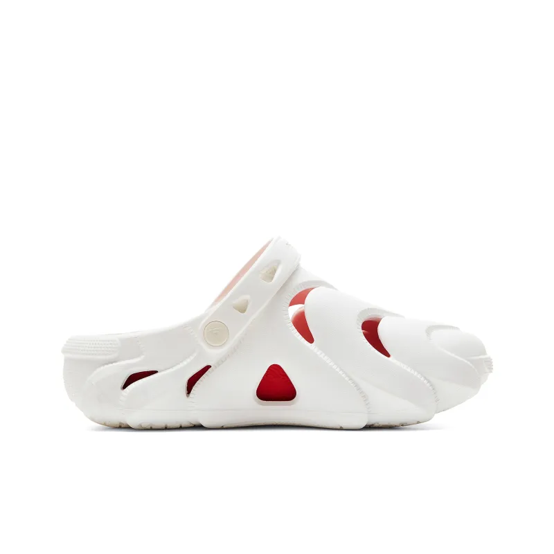 PEAK Taichi Long Clogs Sandal Men's Milky White Red-1