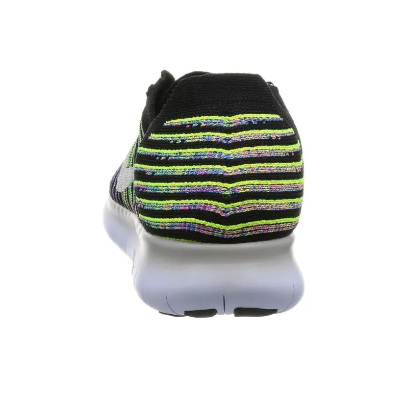 Nike Free Rn Flyknit Black/White Volt Blue Lagoon-3