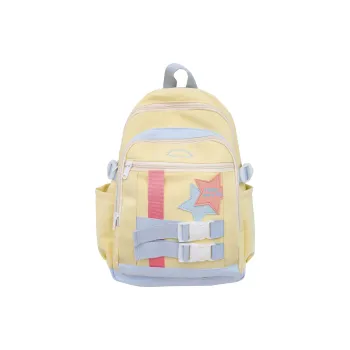 KAKAXI Nylon Backpack Women's Black/White/Purple/Yellow