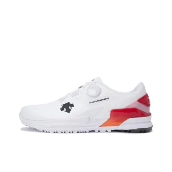 DESCENTE Cushioning Wear Resistant Low Top Golf Shoes Men's Orange White