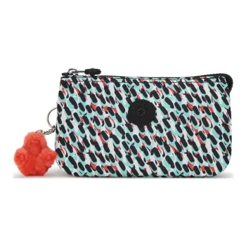 Kipling Recycled Polyester Wallet Storage Bag, Clutch Large Size Women's Black & Blue & Multicolor