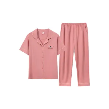 Flowers In Water Pajama Set Women's Melon Red