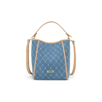 ELLE Fabric Shoulder Bag, Crossbody Bag Medium Size Women's Blue