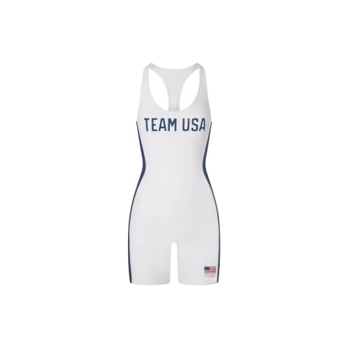 Skims USA Olympic Team Co-branded One-Piece Swimsuits Women's White